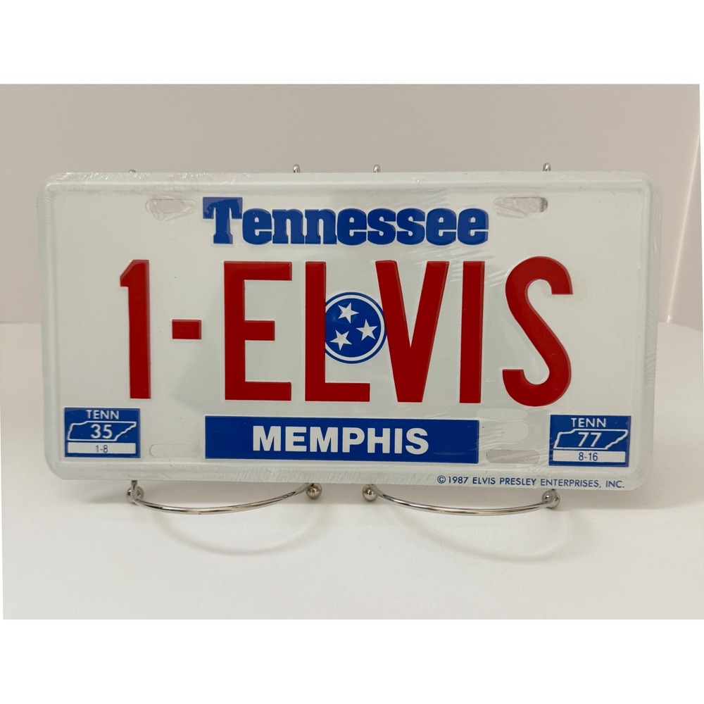 1987 Elvis Presley 1-ELVIS Tennessee Memphis Metal License Plate Sealed VTG